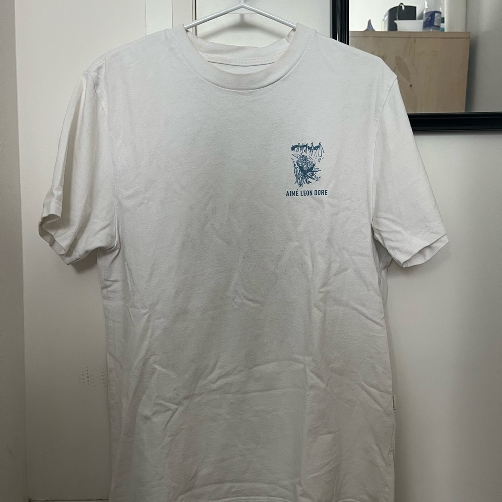 Aime Leon Dore White Tee with Blue Graphic